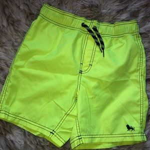 Boys OLD NAVY swim trunks shorts Sz med 8 NEON